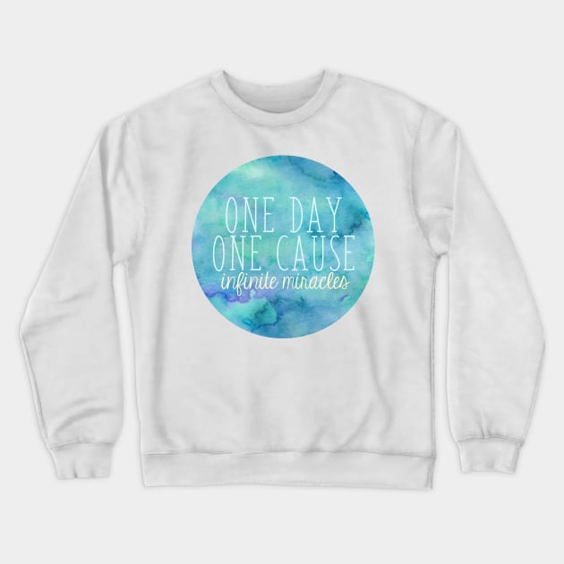 One Day, One Cause Dark Watercolor Crewneck Sweatshirt by annmariestowe